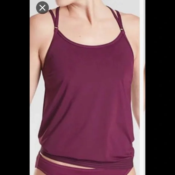 Athleta Tankini Swim Top Cross Back 32 D/DD Small - Picture 2 of 5